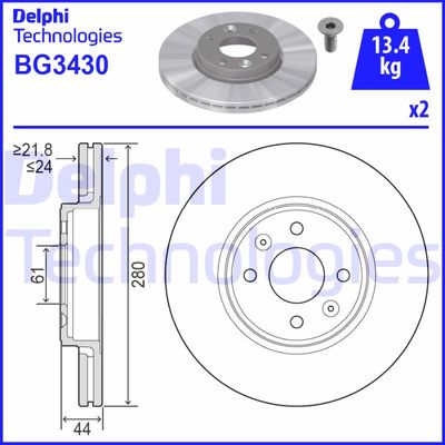 BG3430 DELPHI Тормозной диск