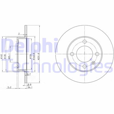 BG3505 DELPHI Тормозной диск