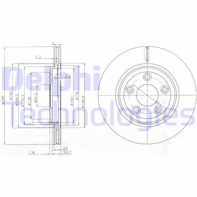 BG3512 DELPHI Тормозной диск