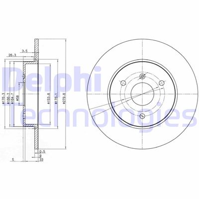 BG3526 DELPHI Тормозной диск