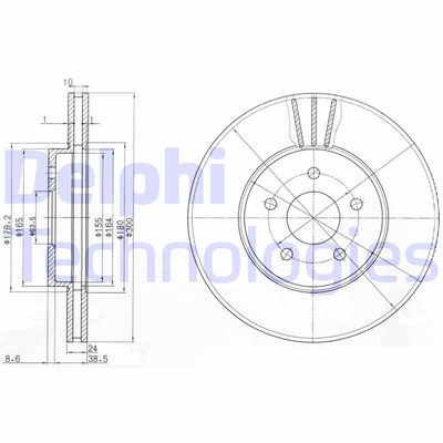 BG3537 DELPHI Тормозной диск