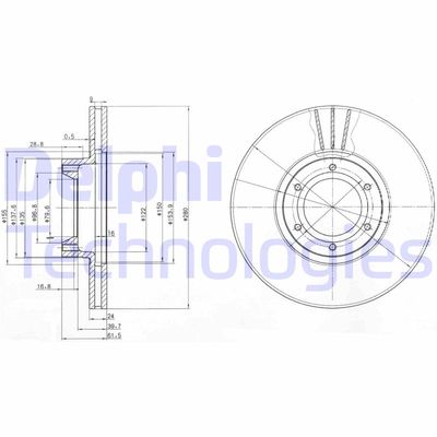 BG3553 DELPHI Тормозной диск