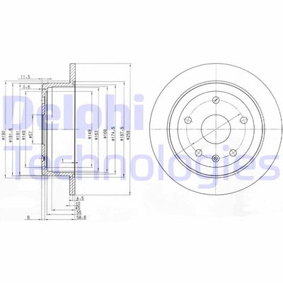 BG3554 DELPHI Тормозной диск