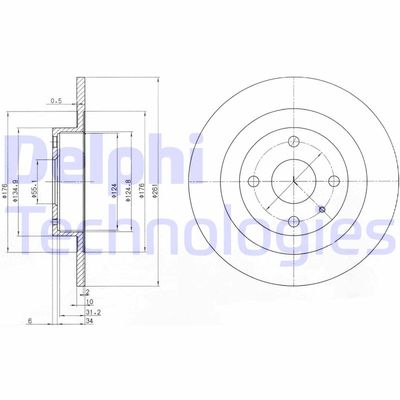 BG3556 DELPHI Тормозной диск