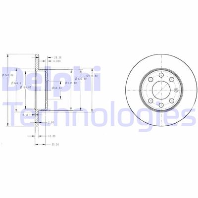 BG3567 DELPHI Тормозной диск