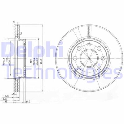 BG3568 DELPHI Тормозной диск