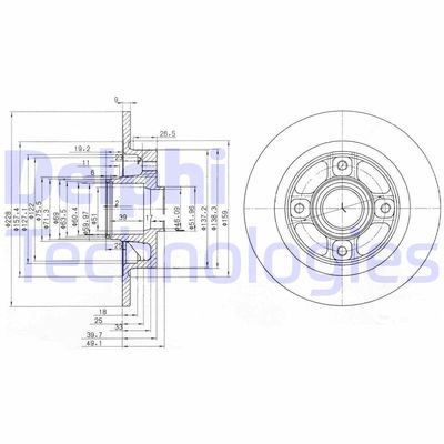 BG3570 DELPHI Тормозной диск