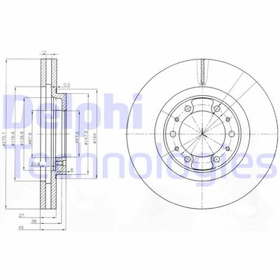 BG3586 DELPHI Тормозной диск