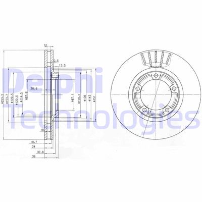 BG3590 DELPHI Тормозной диск