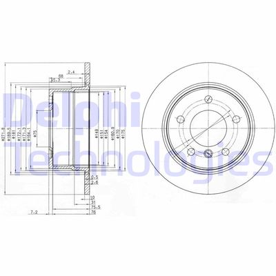 BG3592 DELPHI Тормозной диск