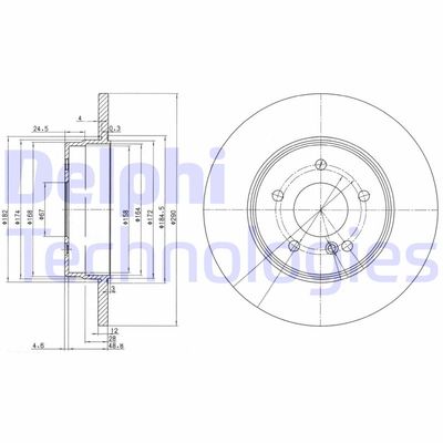 BG3602 DELPHI Тормозной диск