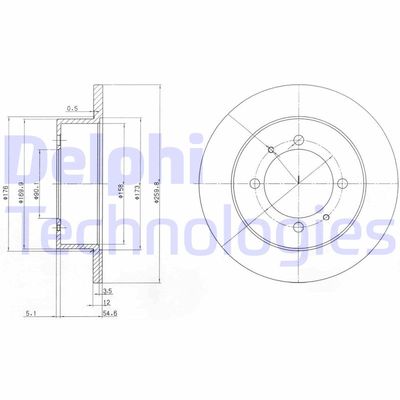 BG3609 DELPHI Тормозной диск