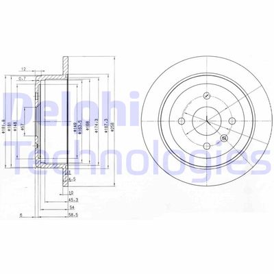 BG3615 DELPHI Тормозной диск