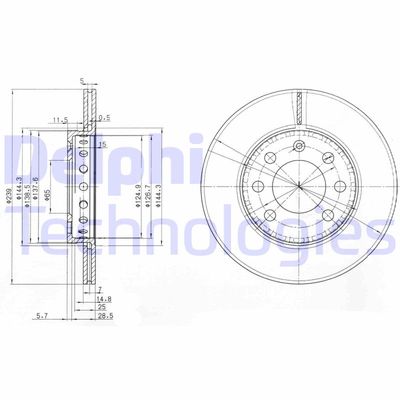 BG3658 DELPHI Тормозной диск