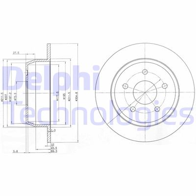 BG3660 DELPHI Тормозной диск