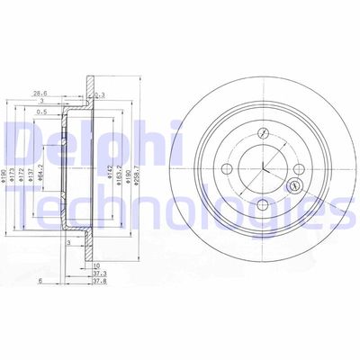 BG3662 DELPHI Тормозной диск