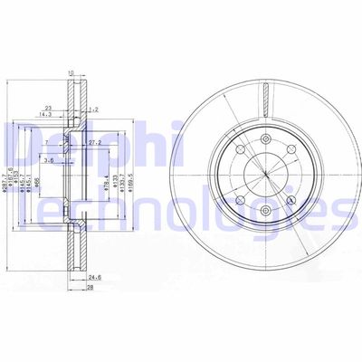 BG3675 DELPHI Тормозной диск