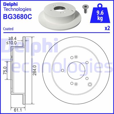 BG3680C DELPHI Тормозной диск