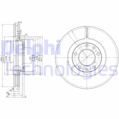 BG3682 DELPHI Тормозной диск