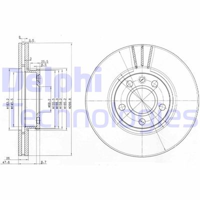 BG3696 DELPHI Тормозной диск