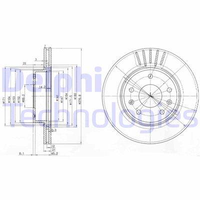 BG3702C DELPHI Тормозной диск