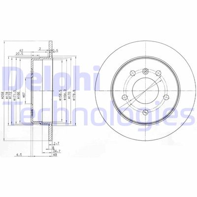 BG3710 DELPHI Тормозной диск