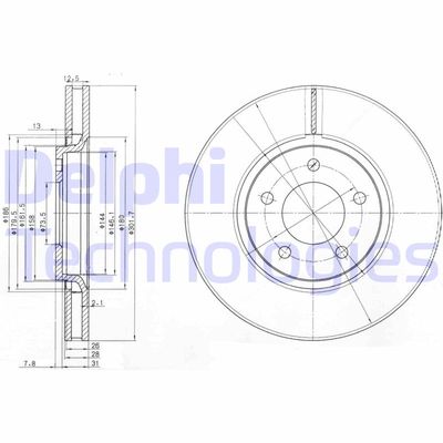 BG3716 DELPHI Тормозной диск