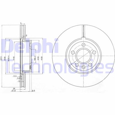 BG3719 DELPHI Тормозной диск