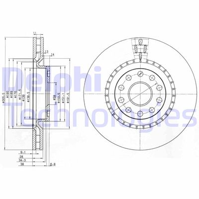 BG3723 DELPHI Тормозной диск