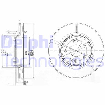 BG3733 DELPHI Тормозной диск