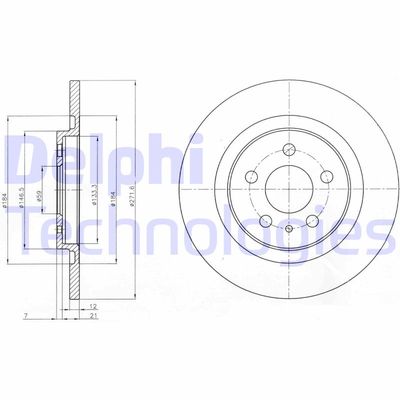 BG3741 DELPHI Тормозной диск