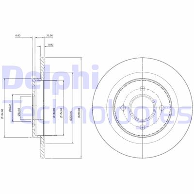 BG3743 DELPHI Тормозной диск