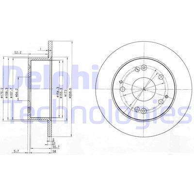 BG3745 DELPHI Тормозной диск