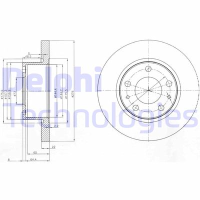 BG3752 DELPHI Тормозной диск