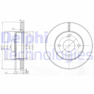 BG3763 DELPHI Тормозной диск