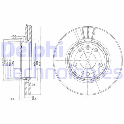 BG3768 DELPHI Тормозной диск