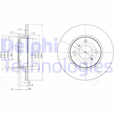 BG3769 DELPHI Тормозной диск