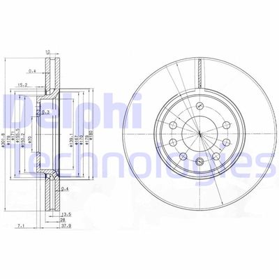 BG3772 DELPHI Тормозной диск