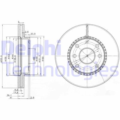 BG3790 DELPHI Тормозной диск