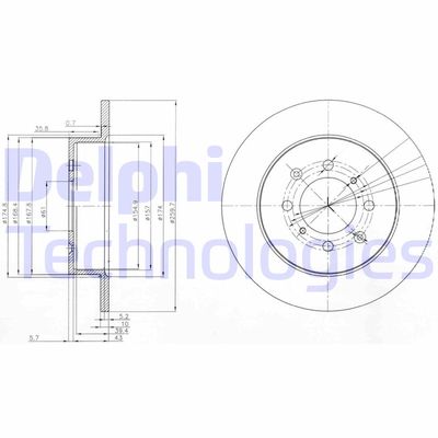 BG3793 DELPHI Тормозной диск