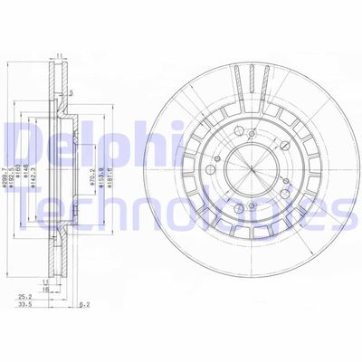 BG3796 DELPHI Тормозной диск