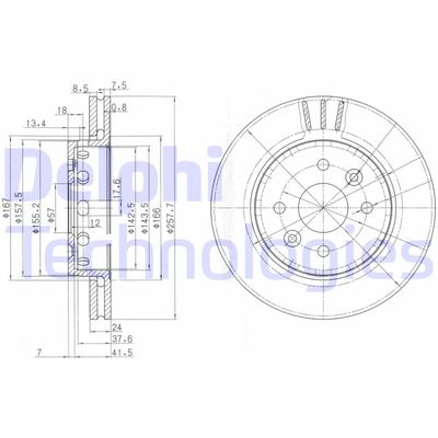 BG3803 DELPHI Тормозной диск