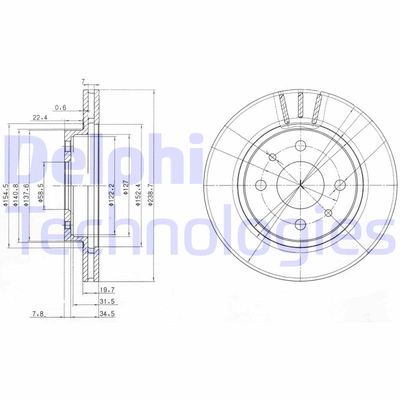 BG3805 DELPHI Тормозной диск