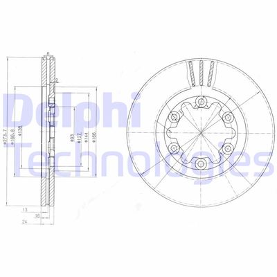 BG3809 DELPHI Тормозной диск