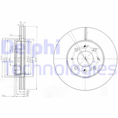 BG3810 DELPHI Тормозной диск