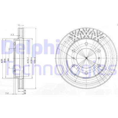 BG3812 DELPHI Тормозной диск