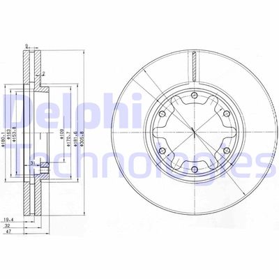 BG3817 DELPHI Тормозной диск