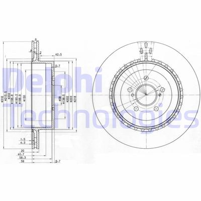 BG3819 DELPHI Тормозной диск