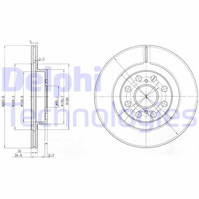 BG3825 DELPHI Тормозной диск