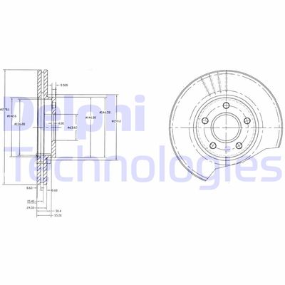 BG3826 DELPHI Тормозной диск